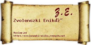 Zvolenszki Enikő névjegykártya